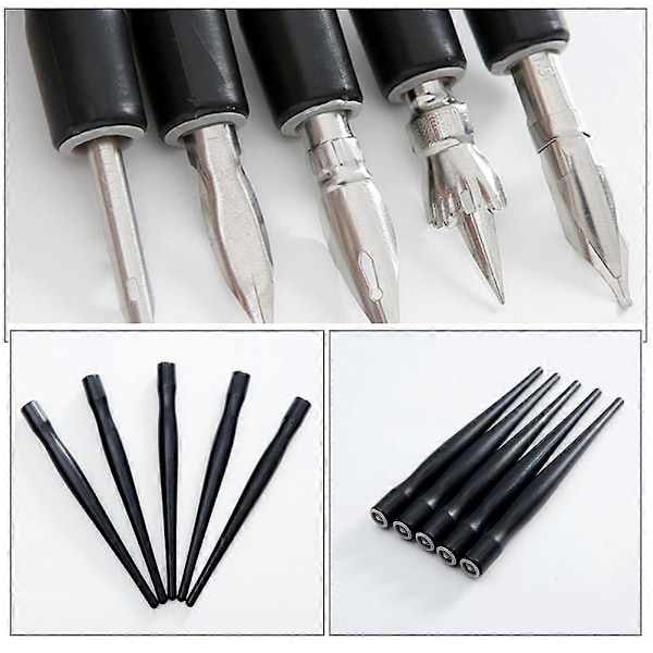 15 stk. Kalligrafipenholder til daglig brug, robust dyppepenholder i plastik, kalligrafispids holder 12