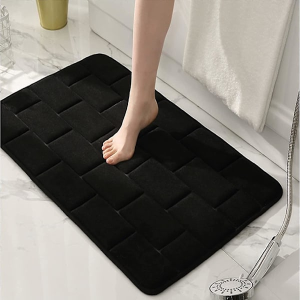 Muisti vaahtokylpymatto liukumaton 31,5''x19,7'' Musta kylpyhuoneen matot