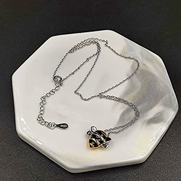 Honungsbinor - Adoptera en Bi Halsband 925 Sterling Silver Bi Inspirerat Silver Humla Halsband Smycken Present till Kvinnor