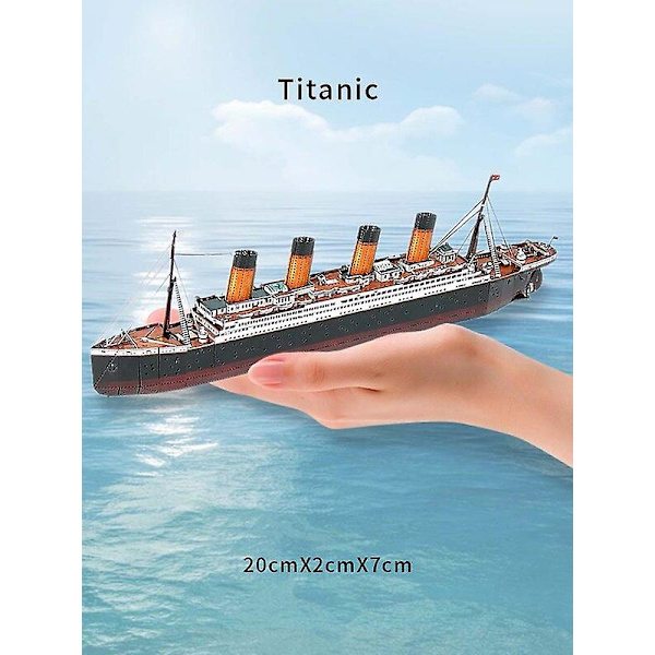 Det er en puslegave av 3D metallpuslespill Titanic modellskip cruisehåndverk barnas pedagogiske puslespill