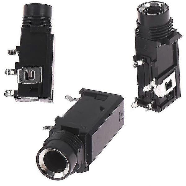 3 stk./lot 6,35 mm Jack Stereo Hun Socket Connector Audio Adapter 4-benet