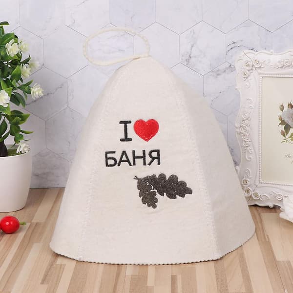 Saunahatt i ullfilt - Russisk Banya-hette - Bad/Dusj - Hodebeskyttelse