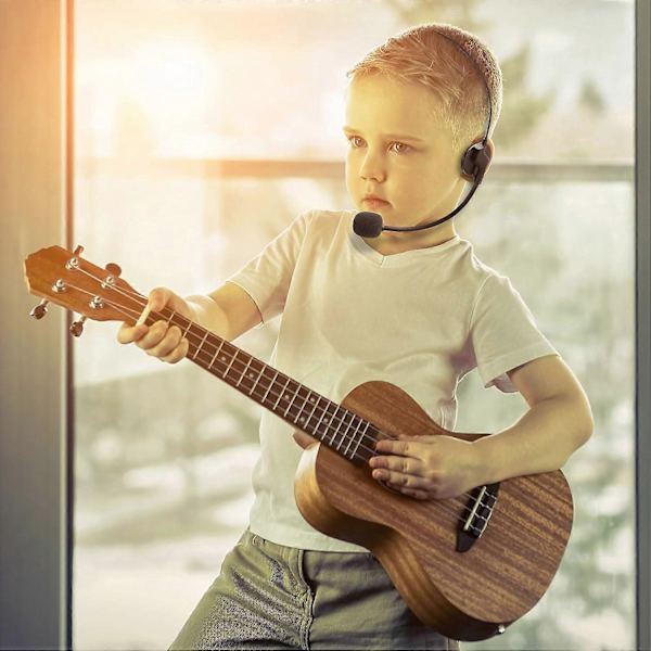 Mikrofonheadset Falsk Rockstjärna Headset Leksak Headset Mic Kostymtillbehör Konsert Hörlurar Sminkrekvisita (1, Stor) Svart Stor