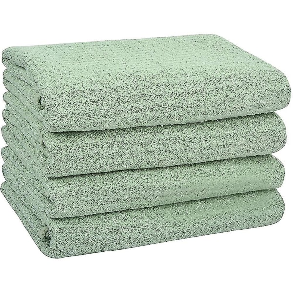 Vohveli keittiöpyyhe 4 pakkausta 40 cm x 60 cm vihreä mikrokuitu keittiöpyyhe astiapyyhe
