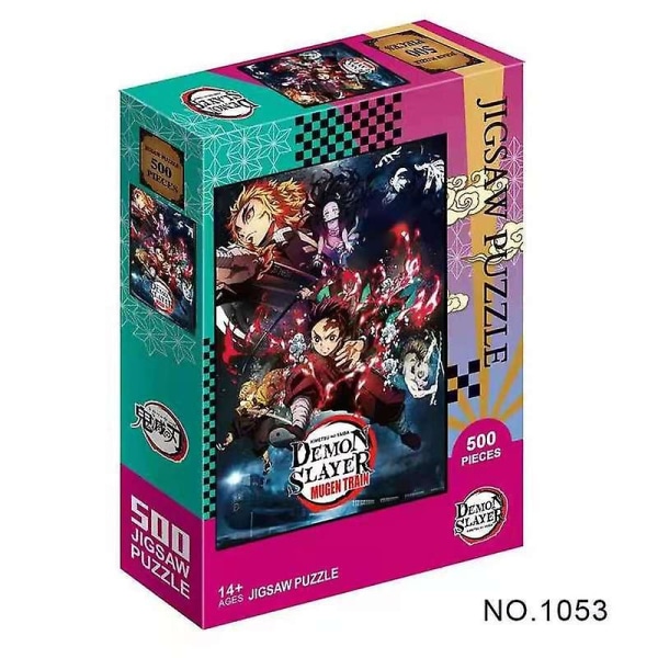 Anime Puslespil 500pcs 1000pcs Demon Slayer Alder 14+ Julegave Børns pædagogiske puslespil