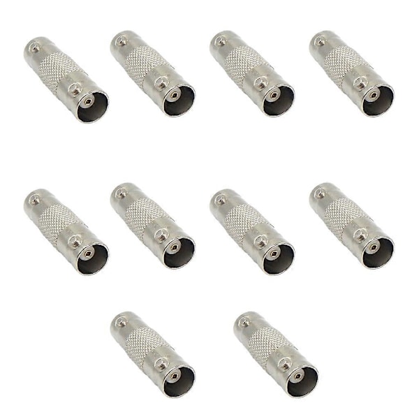 10 st/set BNC-kontakter BNC Hona till BNC Hona Rak RF Koaxialkontakt för CCTV DVR Övervakningssystem 12