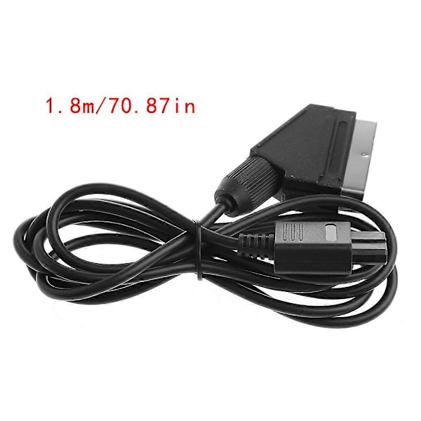 1,8 m RGB Audio Video AV A/V TV Scart -liitäntäkaapeli 64 N64 SNES -konsoleille NGC NTSC Gamecube -pelikonsolin johdinvarusteet Musta