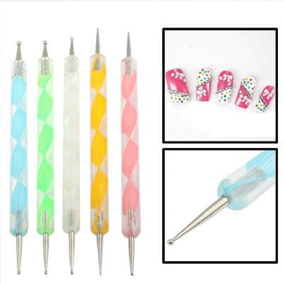 Dotting Tools för Naglar / Dotting Pens - 5-delars