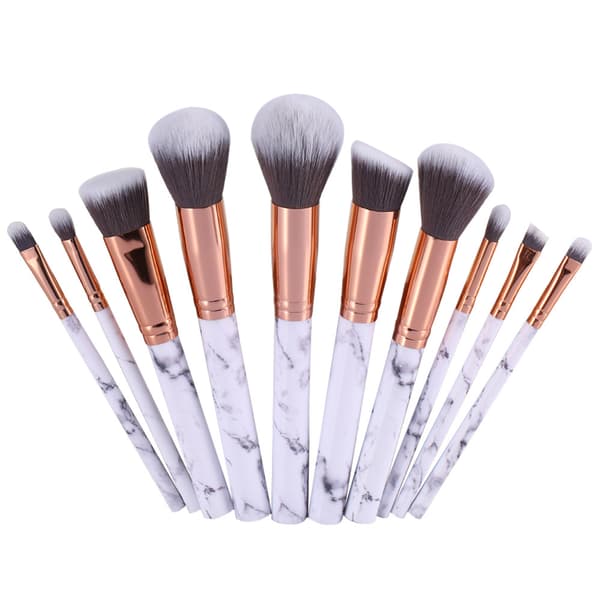 10 professionelle makeupbørster, makeupsæt, marmor