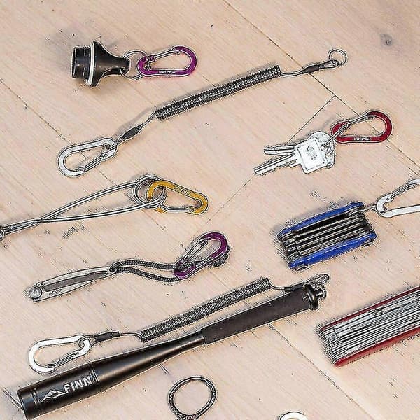 Set med 10 karbinhakar med mini-karbinhake, mini-karbinhake, liten karbinhake, karbinhake för nyckel