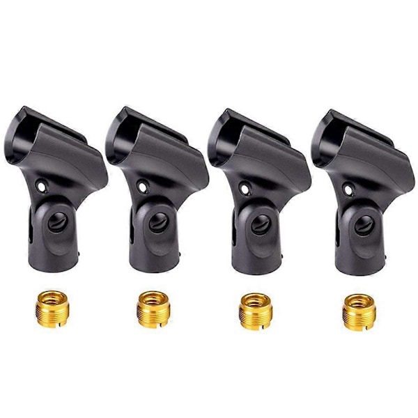 4 stk. Universal Mikrofonklipsholder med 5/8 tommers hann til 3/8 tommers hunn mutteradaptere