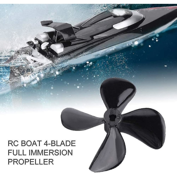 Rc Boat 4 Blade Propeller, 2 Delar Pro & Reverse Propeller Plast 4 Blad Full Immersion Propeller för Rc Model Båttillbehör