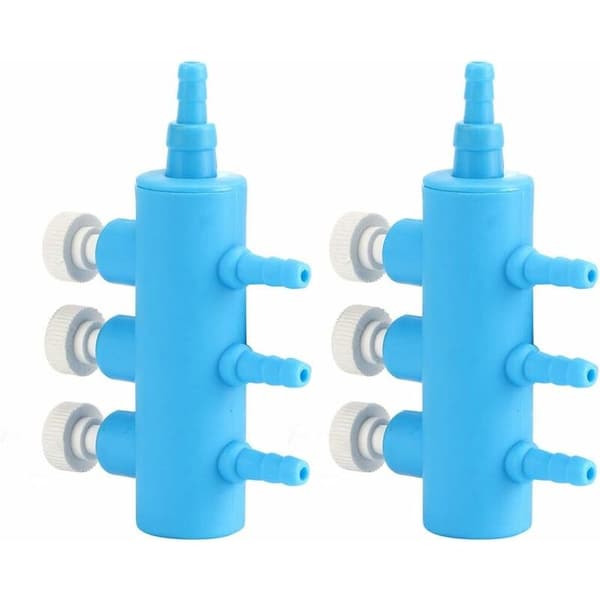 Akvarieluftpumpe Bypassventil, Akvarie Plast Iltpumpe Adapter (3-vejs 2 STK)