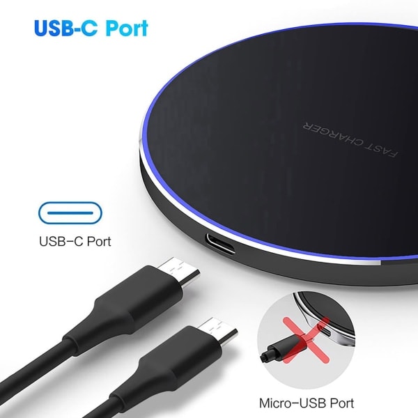 Oplader til Samsung - Hurtig oplader 20W USB-C - Strøm +Kabe Hvid adapter+Kabe