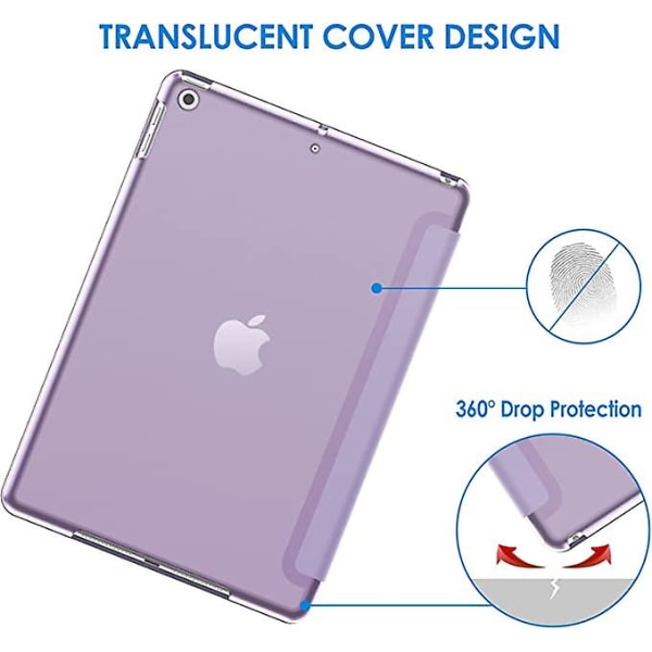 Bebetter Jetech Etui til iPad 10,2-tommer (2021/2020/2019-model, 9/8/7. generation), automatisk vækning/dvale-cover (lyslilla) LANG