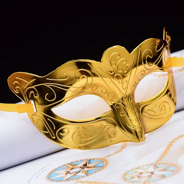 tectake Venetiansk maske, ensfarget øyemaske for maskerade, 1
