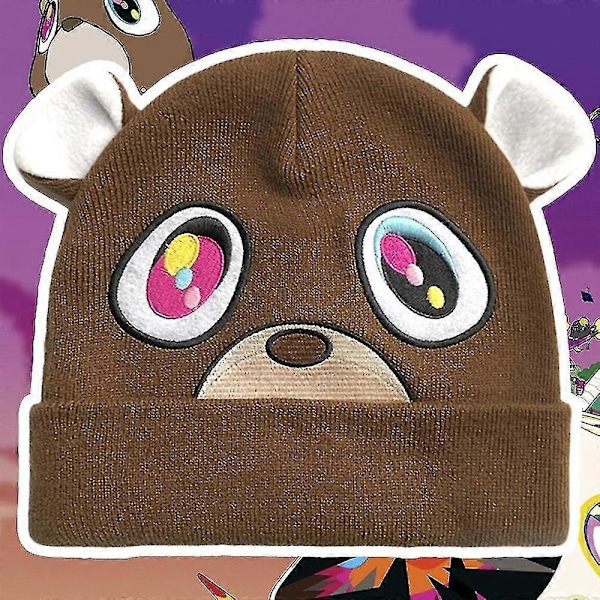 Kanye West College Dropout Graduation Karhunpipo Hatti Muodikkaat Lämpimät Neuleet Lakit Lahjat Miehille Naisille Unisex