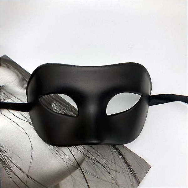 Maske for menn, svart, Halloween venetiansk voksenmaske, svart Mardi Gras-maske (1 stk, svart) @bugu LONG