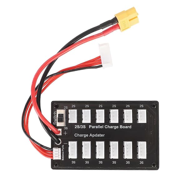 7,4V LiPo Parallelopladningskort til 2S 3S Lithiumbatterier med 4 mm bananstik