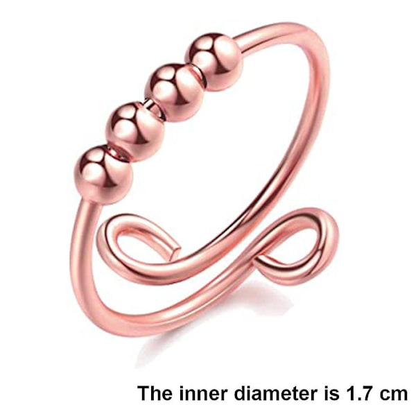 2 st justerbar ångestdämpande ring med pärlor för kvinnor, stressavlastande ring, spinnerring, meditationsring