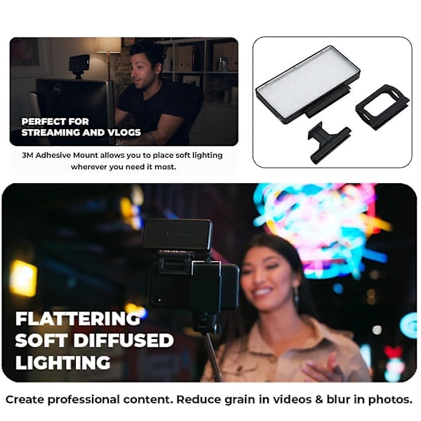Mini-videon LED-valo, kannettava täyttövalo, Vlog-videon täyttövalo, matkakuvaus