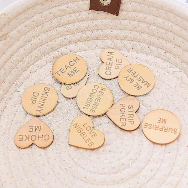 Date Night Aktivitets Tokens Sjov Gaver Håndværk Tilbehør Hjerte Bord Pynt Sjov Tokens Fest Dekoration Eller Elskere Træ Vedhæng Valentins Pynt