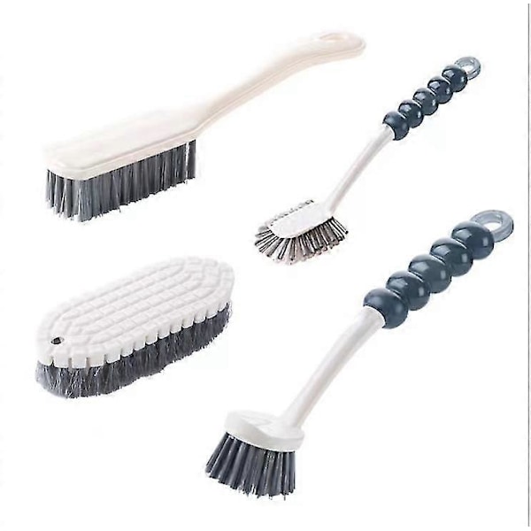 Multifunktionell Rengöringsborste Set 4-pack, Tvättskrubbset Grepp Diskborste Spår Spalt Hörnborste, Rengöringsborste För Kök Badrum Topp