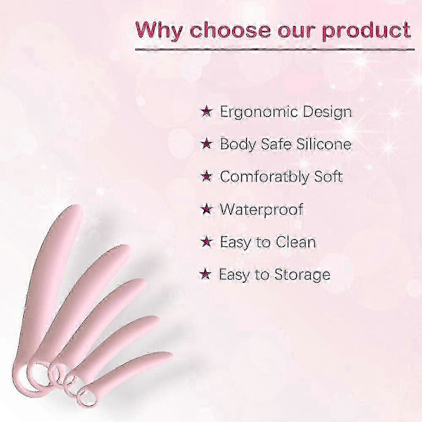 5-pak Silicone Pelvic Gulv Muskel Dilator Træningssæt Pelvic Wand Massager til Kvinder Pelvic Gulv Muskeltræner, Pelvic Gulv Styrkelse Dev