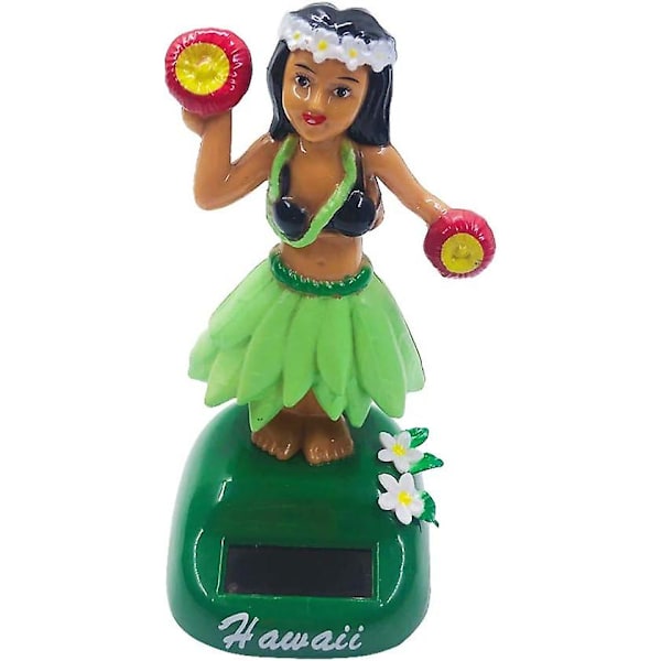 Solcelledrevet dukke hula danser bobble hawaiiansk dukke bikini strandpige bil instrumentbræt bobble