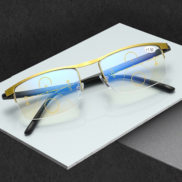 Anti Blått Lys Lesebriller Progressive Presbyopia Svart