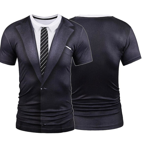 Miesten 3d-puku solmio printed t-paita lyhythihainen pyöreä kaula T-paita L