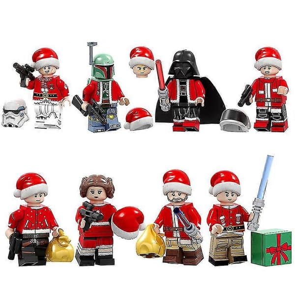 8 tilfældige jule Star Wars byggeklods mini-figur legetøj