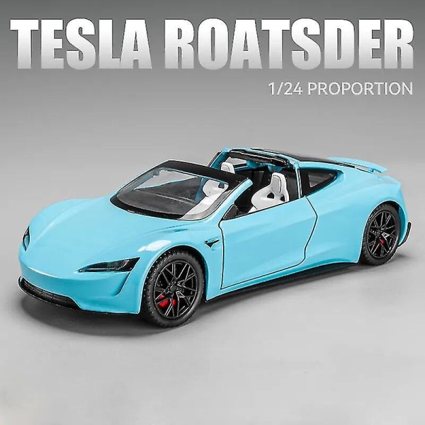 1:24 Tesla Roadster malli Y malli 3 Tesla Model S metalliseos lelu automalli ääni ja kevyt lasten lelu keräilykohteet syntymäpäivälahja Model Y Blue