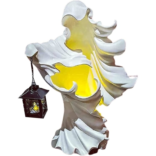 Häxa Resin Skulptur Ornament Spöke Staty Ornament (Vit)