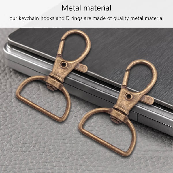 70 st. Krokar och D-ringar, Swivel Snap Hooks, Hummerklo-spännen, Snäppkrokar för Väskor, Nyckelband