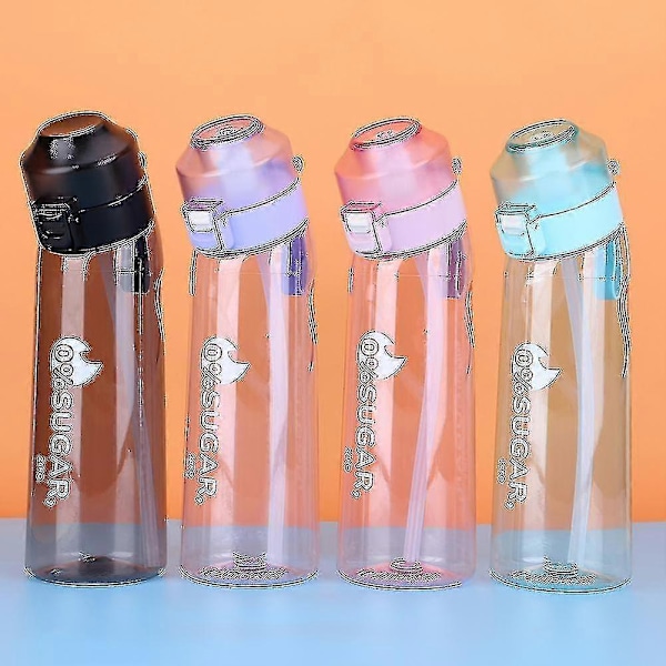 Uudet mallit Maustettu Vedenpullo 7 Maun Kapselilla Air Water Up Pullo Pakkasmusta 650ml Air Starter Up Set Vesi Kuppi Leirintään Urheiluun