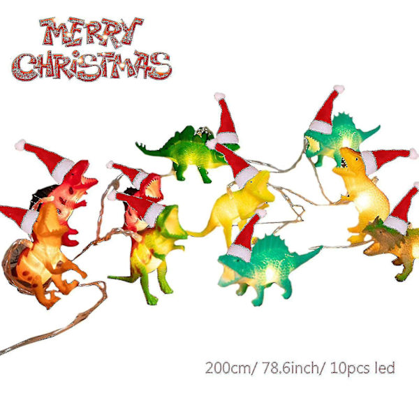 10 LED Dinosaur String Julepynt Lys Dinosaur Lys Nattlys For Barnas Soverom