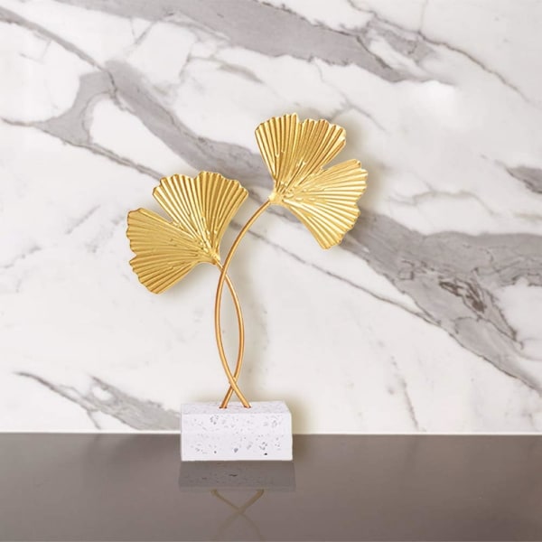 Ginkgo biloba ornament, metal dekoration moderne skulptur prop