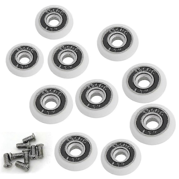 Sett med 8 erstatningshjul for 19 mm dusjdør