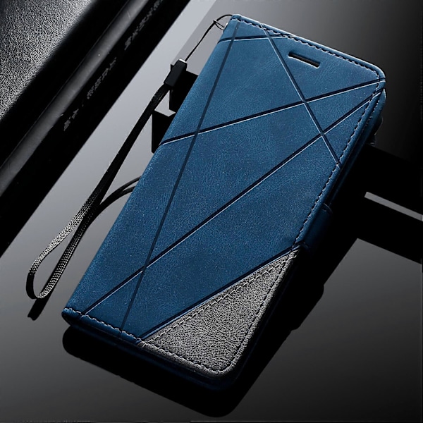 Etui til Xiaomi Redmi 13C Læder Magnetisk Folio Cover med Kortlomme Kompatibel med Xiaomi Redmi 13C Blå