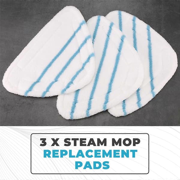 3 stk. Dampmopp Erstatningsputer Trekant Vaskbar Klut Rengjøring Gulv Mikrofiber Moppehode Pad Damp