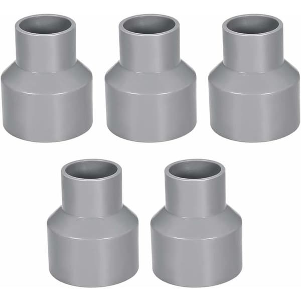 50 mm x 32 mm PVC-rørreduksjonskobling nav-til-nav DWV grå 5 stk