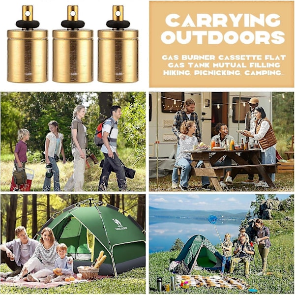 3-pack Gaspåfyllningsadapter Munstycke Flasktyp Butangaspatron Påfyllning Gasbehållare för Skruvventil Gaspåfyllningsadapter Butangasbehållare