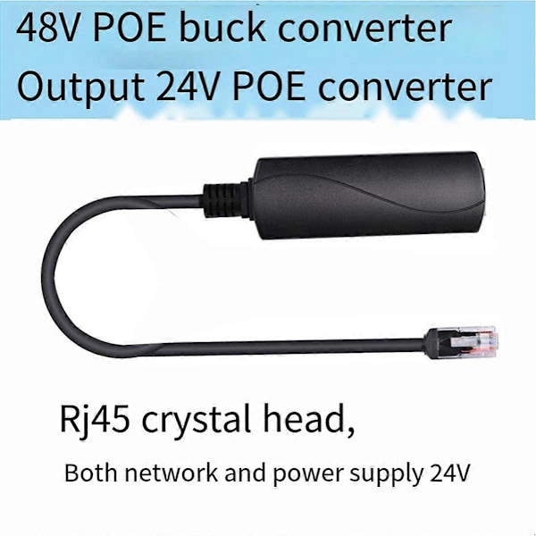 48V till 24V POE-omvandlare med 100M Ethernet-hastighet PoE till 24 Spänningsregulator Läge B för Passiv