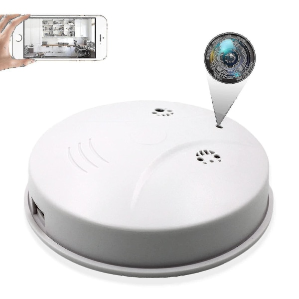 Bimirth Camera Smoke Detector - Camera Hd 1080p Wi-fi Night Vision/Rörelsedetektering/Namny Kamera för inomhussäkerhet/support Ios/android Inget ljud
