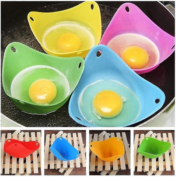 Silikon Eggkoker Sett Med 6 Ingredienser Kokte Egg
