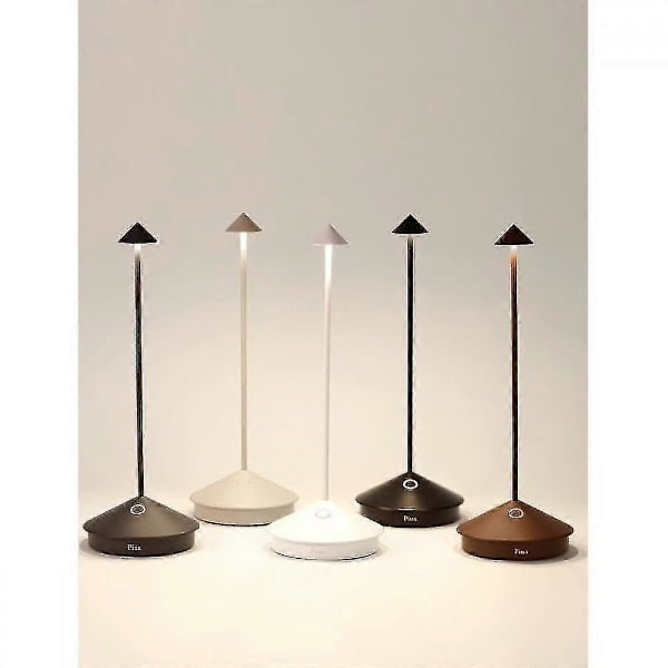 Zafferano Pina Pro - Alumiininen himmennettävä LED-pöytälamppu, IP54-suojaus, sisä- ja ulkokäyttöön, pistokkeellinen latauspohja, H29cm, EU-pistoke - Corten-WELLNGSAA[PB]