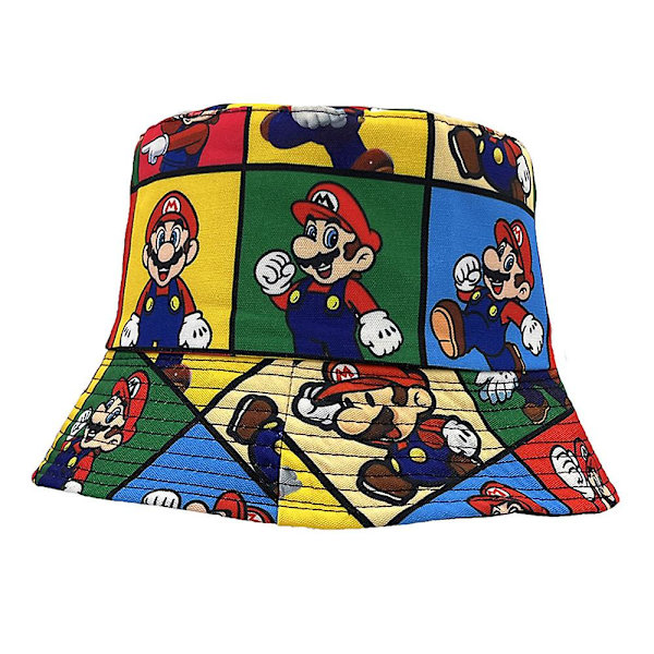 Super Mario trykt børnespandhat strandfiskerhat sommer solhat UV-beskyttelse udendørs rejse solhat gaver