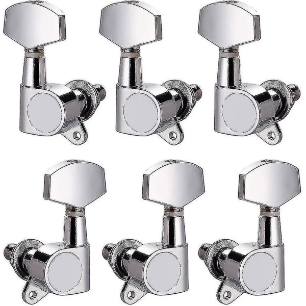 6 stk Gitarstreng Stemmeskruer 3l3r Krom Stemmeskruer Gitar Maskinhoder For Elektrisk Gitar