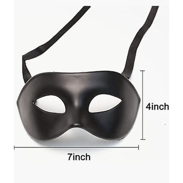 Maske til mænd, sort, Halloween venetiansk voksenmaske, sort Mardi Gras-maske (1 stk., sort) LANG